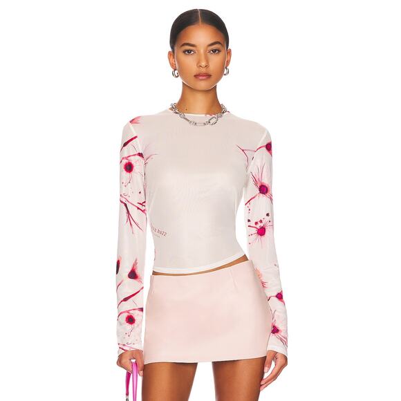 Miaou Long Sleeve Tee Xray Flower NEW NWT Size Extra Small - Picture 2 of 10